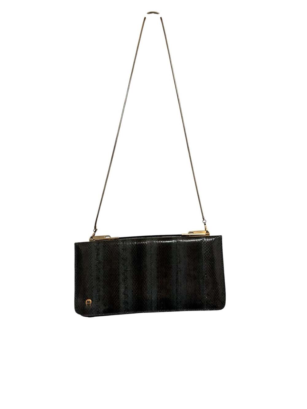 Vintage Etienne Aigner Snakeskin Print Convertible Clutch Crossbody Bag - Picture 2 of 11
